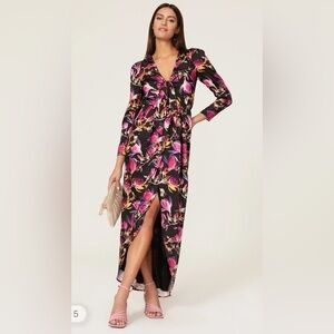 Delfi Collective Lindsey maxi floral gown dress long sleeve S